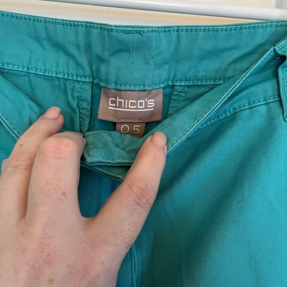 Chico's Twill Teal Shorts - Size .05 - Picture 3 of 4